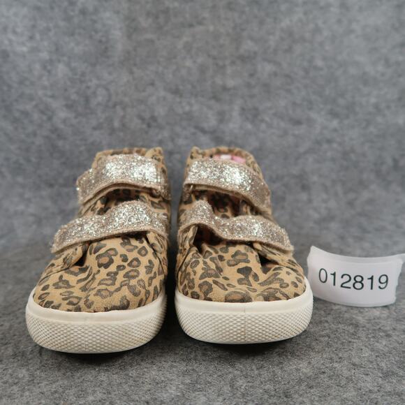 Carters Shoes Kids Toddler 10 Sneaker High Top Double Strap Animal Print Glitter - Picture 2 of 11